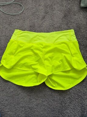 lululemon athletica Neon Yellow Athletic Shorts